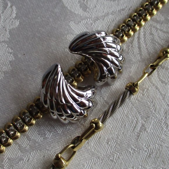 AUTHENTIC GENUINE STERLING SILVER SEA-SHELL PIECERED EARRINGS – NWOT - VINTAGE - Picture 7 of 16